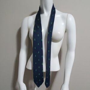 Envoy Blue & Green Christmas Tree Patterned Tie